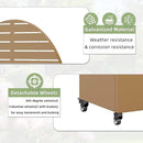 Casaphoria Metal Raised Garden Bed with Trellis and Wheels, 72"x35"x16" Arched Planter Box for Climbing Plants, Vegetables & Vines, Features Drainage Holes and Privacy Screen (Brown-Louvered) by GreenHaven Gardens