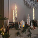 GenSwin Flameless Taper Candles with Remote and String Lights, Ivory Real Wax Taper Candles Battery Operated, LED Flameless Battery Candlesticks for Home Holiday Decor(Set of 6) by CozyNest Decor