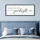 SRSZHIYUE Always Kiss Me Goodnight Sign Wall Decor Art for Master Bedroom Above Bed 40"×15" Large Wood Framed Wall Hanging (Black) by CozyNest Decor
