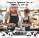 Alldeer Mini Pottery Wheel Kit - 4.7" Turntable Electric Clay Wheel with Foot Pedal, Adjustable Speed Ceramic Making Machine with 8 Pottery Shaping Tools, Craft Kits for Kids by TinyTreasures Baby Boutique
