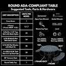 Coated Outdoor Furniture Heavy-Duty Portable ADA-Compliant Outdoor Picnic Table with Umbrella Hole, Expanded Metal Patio Dining Furniture Made in America (46" Round Top, Textured Red) by CozyNest Decor
