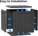 35 Gallon Outdoor Storage Box Waterproof Lockable Resin Deck Box Large, Patio Storage Bin for Pool Accessories Cushion Furniture, Garden Tools, UV-Resistant Outside Delivery Black by CozyNest Decor