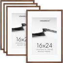 16x24 Poster Frame Set of 4 Natural Solid Walnut Photo Frames with 12x18 Removable Mat Wall Hanging Large Handcrafted Frame with HD Plexiglass Wall and Tabletop Display Large Picture Frame by CozyNest Decor