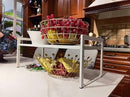 Expandable Cabinet Shelf Organizer 16-26" L Stackable Kitchen Counter Shelf Rack Stand Sink Riser Countertop Storage White (Wide 10.6”D) by CozyNest Decor