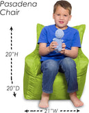 Posh Creations Bean Bag Chair Structured Seat for Toddlers and Kids, Comfy Chair for Gaming, Reading, and Watching TV for Children, Pasadena Chair, Nylon - Lime Green by TinyTreasures Baby Boutique