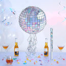 WERNNSAI Disco Ball Piñata - Disco Party Decoration for Adult Birthday Party Supplies Hanging Disco Piñata with Bat Blindfold Mirror Roller Skating Pull String, 12.2” x 12.2” by TinyTreasures Baby Boutique