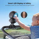 Stroller Fan, Battery Operated Baby Stroller Fans, 8000mAh Rechargeable Fans, 75° Auto Oscillation Portable Fan, 5-12H Runtime, 4 Speeds Wind, Detachable Base & LED Display by TinyTreasures Baby Boutique