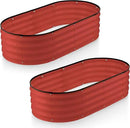 Galvanized Raised Garden Beds Outdoor // 4×2×1 ft (2-Pack) Planter Raised Beds for Gardening, Vegetables, Flowers // Large Metal Garden Box (Red) // Patented Tool-Free Design by GreenHaven Gardens