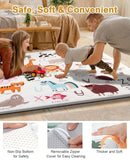 Premium Foam Baby Play Mat 50" x 50" – Removable & Machine Washable Cover, Extra Thick Padding Playpen Mat, Non-Slip Crawling Mat, Easy to Clean for Infants, Toddlers & Babies by TinyTreasures Baby Boutique