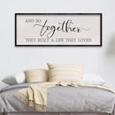LuZhiQiang And So Together They Built A Life They Loved Sign Wall Decor 40"x15" Large Wood Framed Above Over Bed For Master Bedroom Hanging Wall Art (Black) by CozyNest Decor