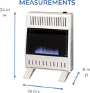 ProCom MN200TBA-B Ventless Natural Gas Blue Flame Space Heater with Thermostat Control for Home and Office Use, 20000 BTU, Heats Up to 950 Sq. Ft., Includes Wall Mount and Base Feet, White by CozyNest Decor