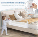 BABY JOY Bed Rails for Toddlers, Swing Down Safety Bed Guard for Convertible Crib, Folding Baby Bedrail for Kids Twin, Double, Full Size Queen & King Mattress (48-Inch, White) by TinyTreasures Baby Boutique