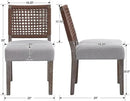 Kmax Farmhouse Dining Chairs Set of 2, Rustic Kitchen Chairs with Linen Fabric Seat and Woven Back, Vintage Accent Chairs for Dining Room, Living Room, Grey by CozyNest Decor