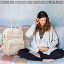 Diaper Bag Backpack Tote for Women Large Capacity, Baby Bag with Insulated Pockets Multifunctional Diaper Bags For Baby Girl Boy Waterproof Baby Bags For Boys Girls Maternity Bag Beige by TinyTreasures Baby Boutique
