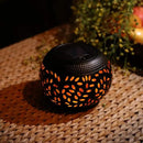 Solar Table Lantern Outdoor Waterproof- 2 Pack Dancing Flickering Flame Solar Light,Black Metal Desktop Decorative Lamp Auto On/Off Lighting Dusk to Dawn for Desk Patio Garden Pathway Yard by GreenHaven Gardens