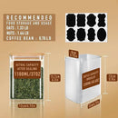 37oz Rectangle Airtight Glass Storage Containers with Bamboo Lids (Set of 4), Square Food Storage Jar, Pantry Organizers for Cereal, Nuts, Snacks and Coffee beans (‎with Black Lable) by CozyNest Decor