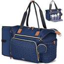 Diaper Bag Tote, Large Baby Diaper Bags Waterproof, Hospital Bag for Labor Delivery with Pacifier Case, Changing Pad, Shoulder Strap, Dark Blue by TinyTreasures Baby Boutique