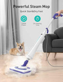 Professional Steam Mop Cleaner, 1300W Floor Steamer with Detergent Chamber, 25S Heat Up, Lightweight Steamer for Cleaning with 2 Washable Pads, Safe for Tiles, Upholstery, Carpet, Hardwood, Navy by CozyNest Decor