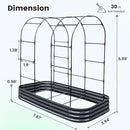 KING BIRD Raised Garden Bed with Arched Trellis Galvanized Planter Garden Box Outdoor for Gardening, Climbing Vegetables, Flowers 7.87x3.94x0.98 Ft, Dark Grey by GreenHaven Gardens