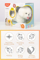 CU-MATE Interactive Maltese Simulation Dog-Realistic Puppy Electronic Toy Dog with Walking/Barking/Wagging Tail/Talking- Robotic Pet Toy Present Gift for Toddler Girls Boys by TinyTreasures Baby Boutique
