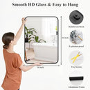 Fabuday Small Black Bathrrom Mirror for Over Sink - 16x24 Framed Rectangle Wall Mirror, Matte Metal Rectangular Vanity Mirrors for Bedroom, Living Room, Entryway, Hallway, Horizontally/Vertically by CozyNest Decor