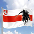 Belarus Knight Flag 3x5 Feet – Resistance Symbol with Knight On Horseback, Brass Grommets for Protests and Solidarity, Lightweight and Easy to Hang on Flagpoles, Built to Withstand Outdoor Conditions by GreenHaven Gardens