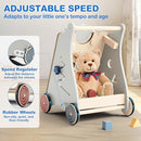Baby Push Walker with Detachable Busy Board, Wooden Baby Walker with Adjustable Speed Wheels, Montessori Push Walker for Babies, Push Walking Toys for Boys & Girls 1 Year Old, Gifts for Toddler by TinyTreasures Baby Boutique