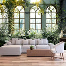 FENDROM Window View White Flower Tapestry Nature Landscape Classic Flower Vine Wall Hanging Party Decorations For Bedroom Living Room Dorm by CozyNest Decor