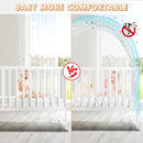 Crib Tent to Keep Baby from Climbing Out - Crib Net to Keep Baby in - Pop Up Breathable Cribs Cover - Canopy with Upgrade Strong Mesh and Durable Zipper (White-Star and Moon, Lager) by TinyTreasures Baby Boutique