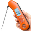 Professional Meat Thermometer Digital, Ultra-Fast 0.5 Sec Instant Read, NIST Certified ±0.5°F Accuracy, 100% Waterproof, Auto-Rotating Backlit Display, Lift-to-Wake, for BBQ/Candy, Orange&Gray by TinyTreasures Baby Boutique