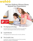 wahoo Professional Liquid Silicone Oven Mitts Gloves, Heat Resistant Gloves for Cooking, Baking, CoralAir Liner, 12 Inch, Purple, Large by GreenHaven Gardens