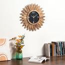 Honiway Large Wall Clock Battery Operated 21 in Rustic Wood Boho Sunburst Decorative Wall Clock Silent Non Ticking Farmhouse Wall Clocks for Living Room Bedroom Kitchen Bathroom Decor (Rustic Brown) by CozyNest Decor