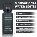 64oz,100oz,128oz Large Motivational Water Bottle with Time Marker, Leakproof & BPA Free Half Gallon Big Water Bottle with Straw Handle Tritan Frosted Water Jug for Gym,Fitness,Outdoor Sports by CozyNest Decor