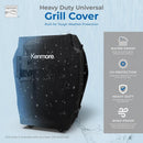 Kenmore 3-Burner Propane BBQ Grill, 30,000 BTUs Gas Grill with Cast Iron Cooking Grates, Folding Side Tables & Wheels, Outdoor Grill with Tool Hooks, Pearl White + Bonus Cover by GreenHaven Gardens