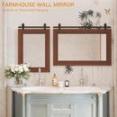 ALBAD Farmhouse Wood Framed Wall Mirror, Natural Wood and Framed Wall Mounted Bathroom Vanity Mirror for Farmhouse Decor, Vertical or Horizontal Hanging by CozyNest Decor