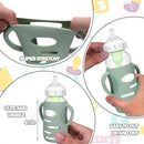 BUSOHA 3 Pack Silicone Sleeves for Dr Brown's Glass Baby Bottles - Drop Protection Baby Bottle Sleeves,Compatible with Dr. Brown's Newborn Glass Bottles,with Silicone Handles,9 oz by TinyTreasures Baby Boutique