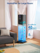8L Smart Humidifiers for Bedroom Large Room, 2.1Gal Cool Mist Top Fill Diffuser Ambient Light, App & Remote Control, 3 Mist Modes, Quiet Humidifier for Home Office Plant (Black) by TinyTreasures Baby Boutique
