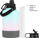 DRINCO Stainless Steel Water Bottle Spout Lid Vacuum Insulated Double Wall Water Bottle Wide Mouth (64oz 40oz 32oz 22oz 18oz 14oz) Leak Proof Keep Cold Sport Camping Hiking (64 oz, 64oz Macaron) by CozyNest Decor