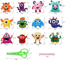 CiyvoLyeen Little Monsters Craft Kit Adopt A Monster Felt Plush DIY Sewing Art Educational Toys Monster Craft Gift Learn How to Sew for Beginners Set of 12 Sewing Kits by TinyTreasures Baby Boutique