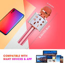 BlueFire 4 in 1 Karaoke Wireless Microphone with LED Lights, Portable Microphone for Kids, Great Gifts Toys for Kids, Girls, Boys and Adults (Pink) by TinyTreasures Baby Boutique