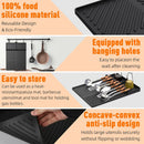 Silicone Grill Mat Compatible with Blackstone, Silicone Griddle Tools with Drip Pad, Spatula Mat for Outdoor Grill Kitchen Counter (Black) by GreenHaven Gardens