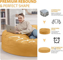 7FT Bean Bag Chair, Large Bean Bag Chairs with Memory Foam Filled, Fluffy Beanbag Sofa with Dutch Velvet Cover, Round BeanBag Chairs for Living Room, Playroom - Mustard by TinyTreasures Baby Boutique