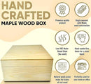 Blake & Lake Wooden Box with Hinged Lid - Solid Maple Wood Eco Box - Wood Storage Box with Lid - Wooden Keepsake Box - Decorative wooden boxes with lids (Maple) by CozyNest Decor