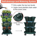 Vertical Planter 5 Tier Stackable Planters Garden Planters Strawberry Herb Flower and Vegetable Planter Indoor Outdoor Gardening Pots with Removable Wheels and Tools by GreenHaven Gardens