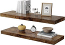 Large Floating Shelves for Wall Set of 2 Wooden Wall Shelves 36 in x 12.75 in x 2 in Room Decor Long Shelf with Invisible Wall Mount Bracket for Bedroom Kitchen Living Room Rustic Brown by CozyNest Decor
