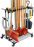 Garden Tool Storage Rack with Wheels Heavy-Duty Organizer for Garage, Yard, and Garden Tools by GreenHaven Gardens