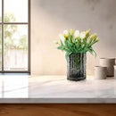 15pcs Artificial Tulips Flowers, Fake Tulips Real Touch, Faux Latex Bouquets, for Party Wedding Home Room Decoration (White) by CozyNest Decor