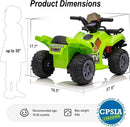 Kids ATV 4 Wheeler, 6V Ride-On Toy for Toddlers Boys & Girls with Music, Forward & Reverse - Green by TinyTreasures Baby Boutique