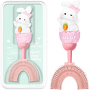 U-Shaped Toothbrush for Kids Ages 2-7，Soft Food-Grade Silicone for Sensitive Gums，360° Teeth Cleaning Design，Training & Travel-Friendly Toddler's Toothbrush (Pink) by TinyTreasures Baby Boutique