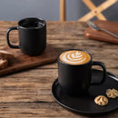AmorArc 14oz Coffee Mugs Set of 6, Ceramic Coffee Mugs with Large Handle & Wavy Rim for Latte/Hot Cocoa/Tea, Stylish Coffee Mugs for Men Women. Oven,Dishwasher&Microwave Safe, Matte Black by CozyNest Decor